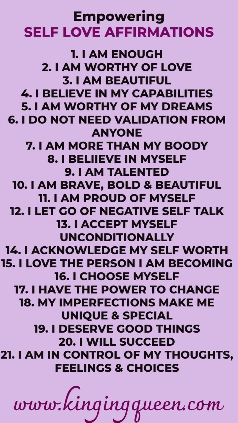 Affirmations For Self Love To Help You Build Self Esteem & Worth