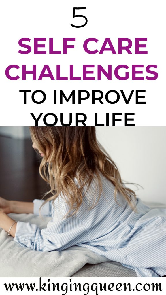 Graphic reading 5 self care challenges