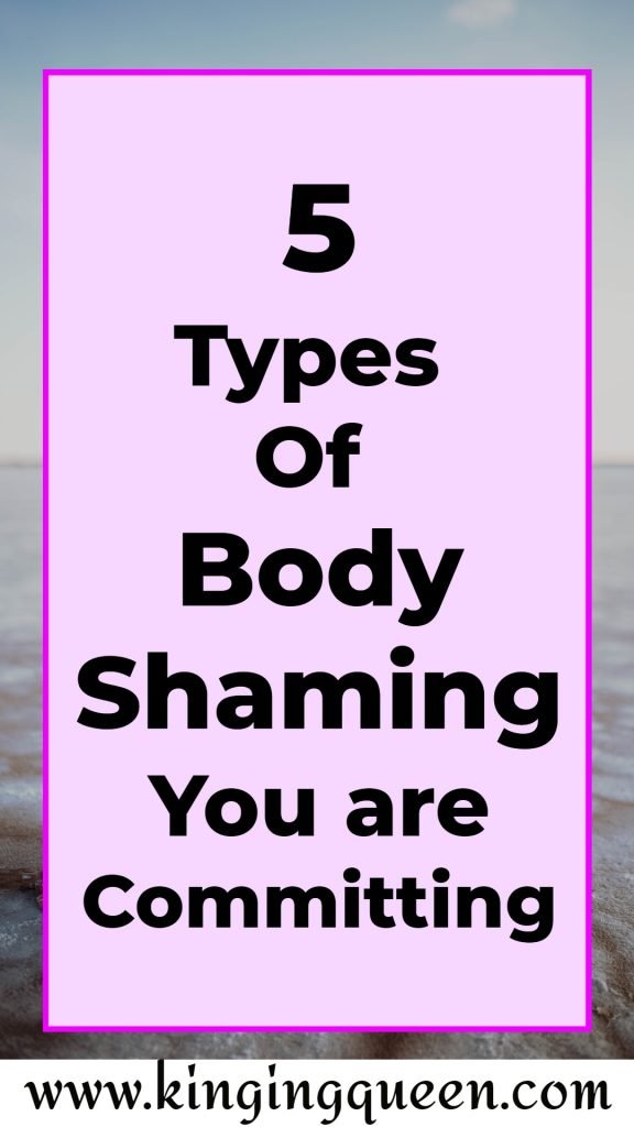 Graphic showing 5 types of body shaming