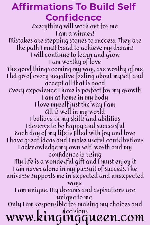 Affirmations To Build Self Confidence