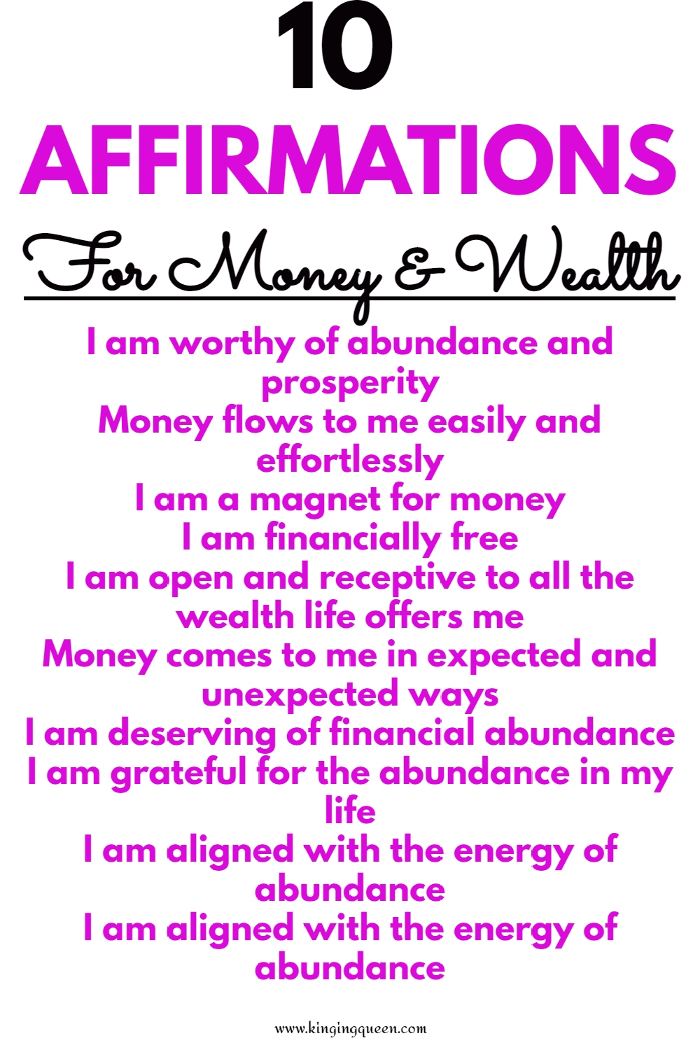 Affirmations For Money: Powerful Affirmations For Money & Wealth