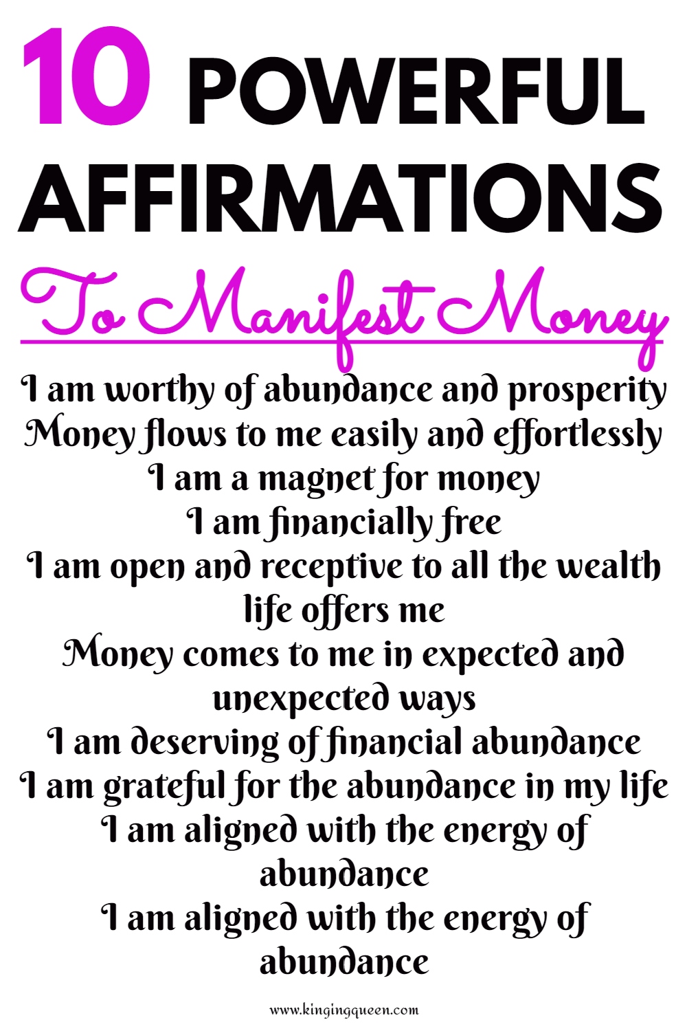 Affirmations For Money Powerful Affirmations For Money And Wealth 1134